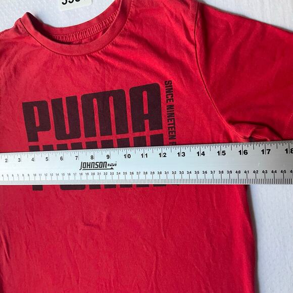 PUMA Kid’s Short Sleeve Stretchy T-shirt Size M US (10-12), Red - Picture 3 of 8